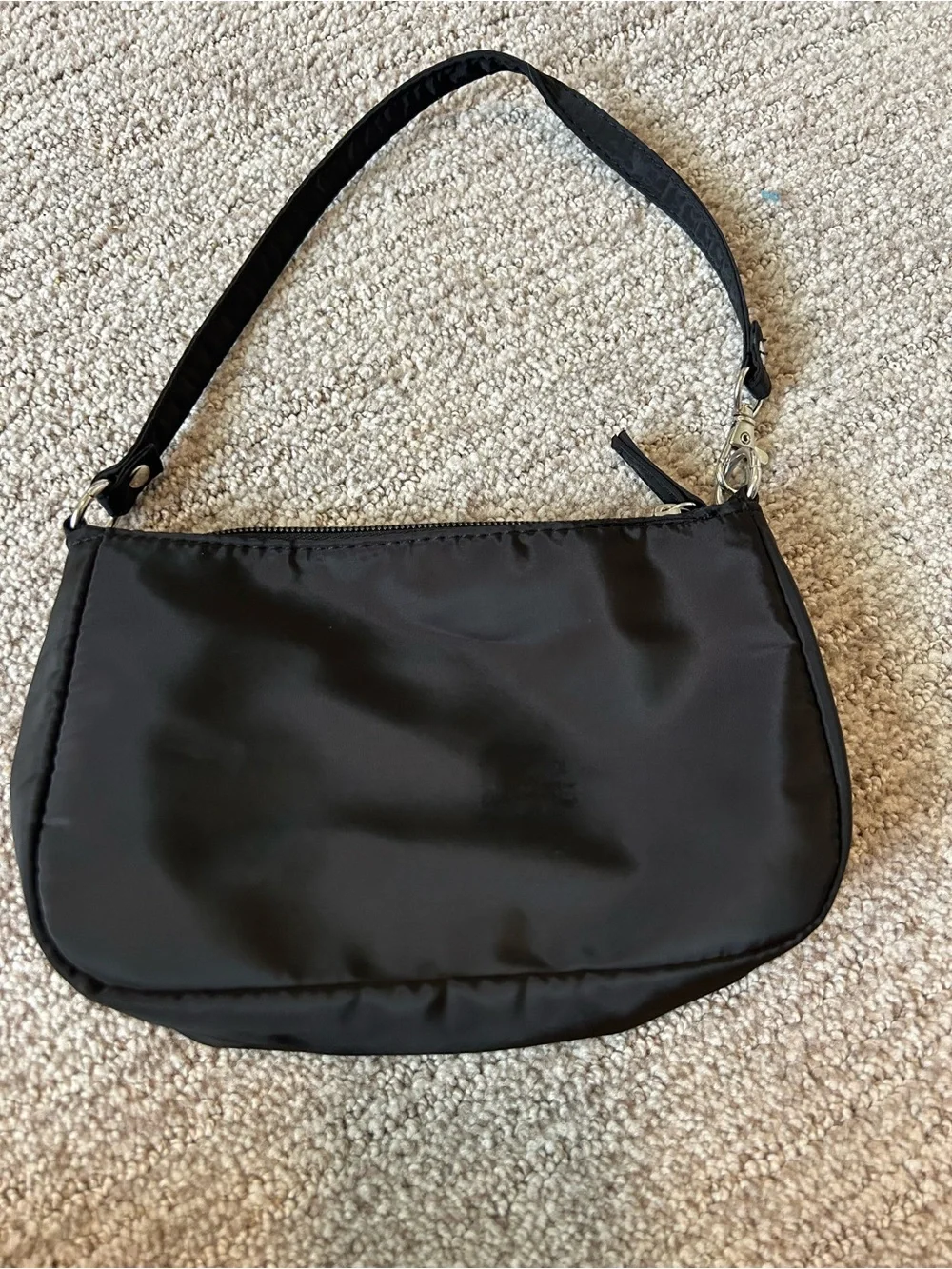 Black Women's Wristlet Pouch with Crystal Butterfly Accent